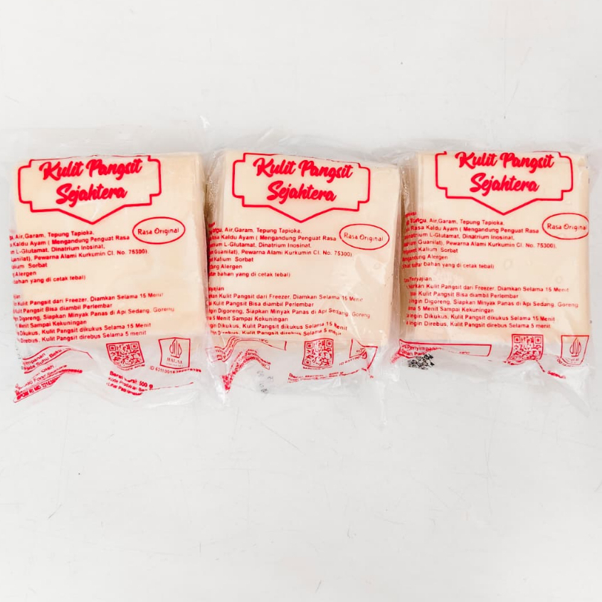 Sejahtera Kulit Pangsit Original Bentuk Kotak 500g Kulit Pangsit Halal