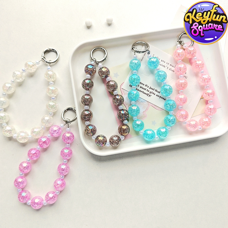 Liontin Gantungan Kunci Manik-Manik Kresek Warna-Warni Liontin Perhiasan Tas Gelang Manik-Manik Tran