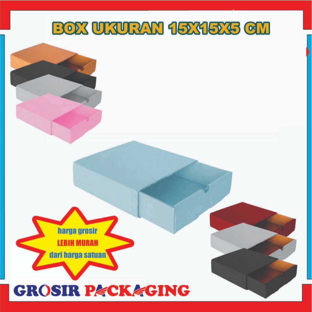Box 15x15x5 Cm / Box Slide (Sleding) / Kardus Polos
