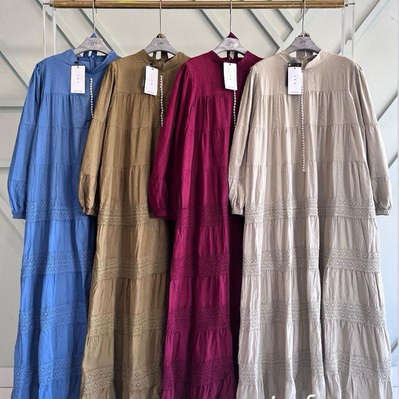 Orenji Gamis Lfy/Lafreya Lamer Kancing Seribu Mutiara Jumbo untuk wanita dewasa