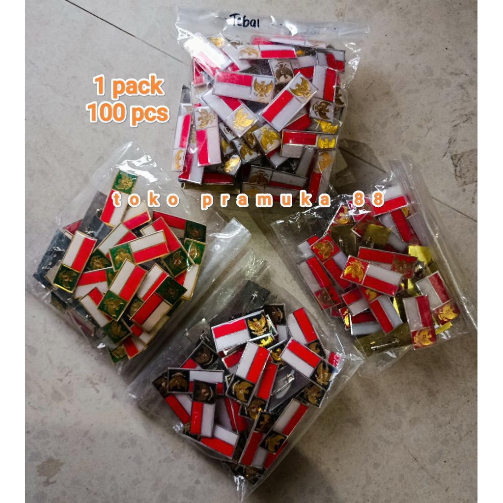 pin merah putih garuda/pin garuda/lencana merah putih 1 pack 100 biji