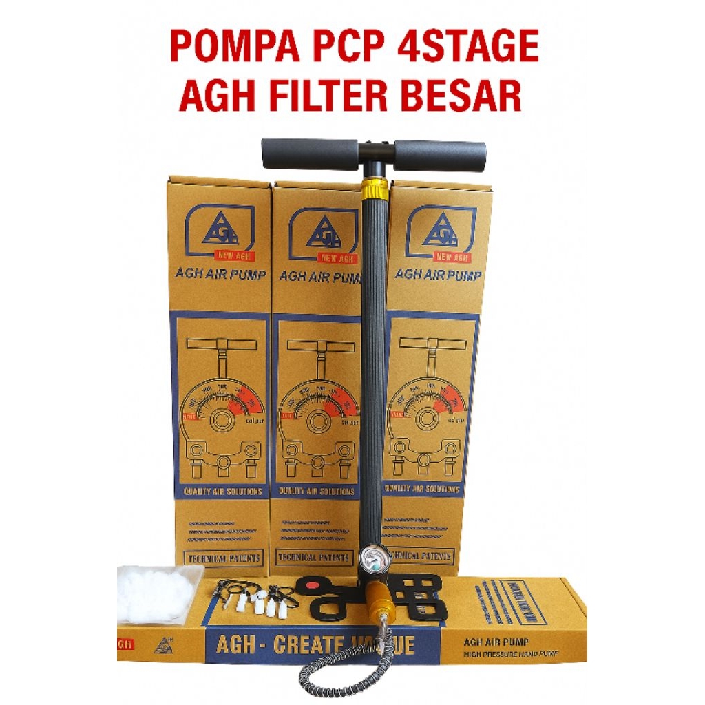 Pompa PCP 4 Stage AGH Filter Besar 6000 PSI Kuat Awet Cocok Untuk Isi Tabung Angin