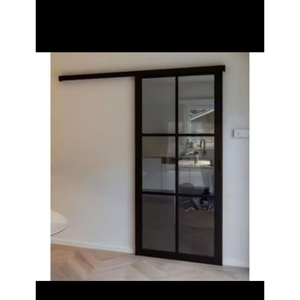 pintu kaca sliding alumunium satu set