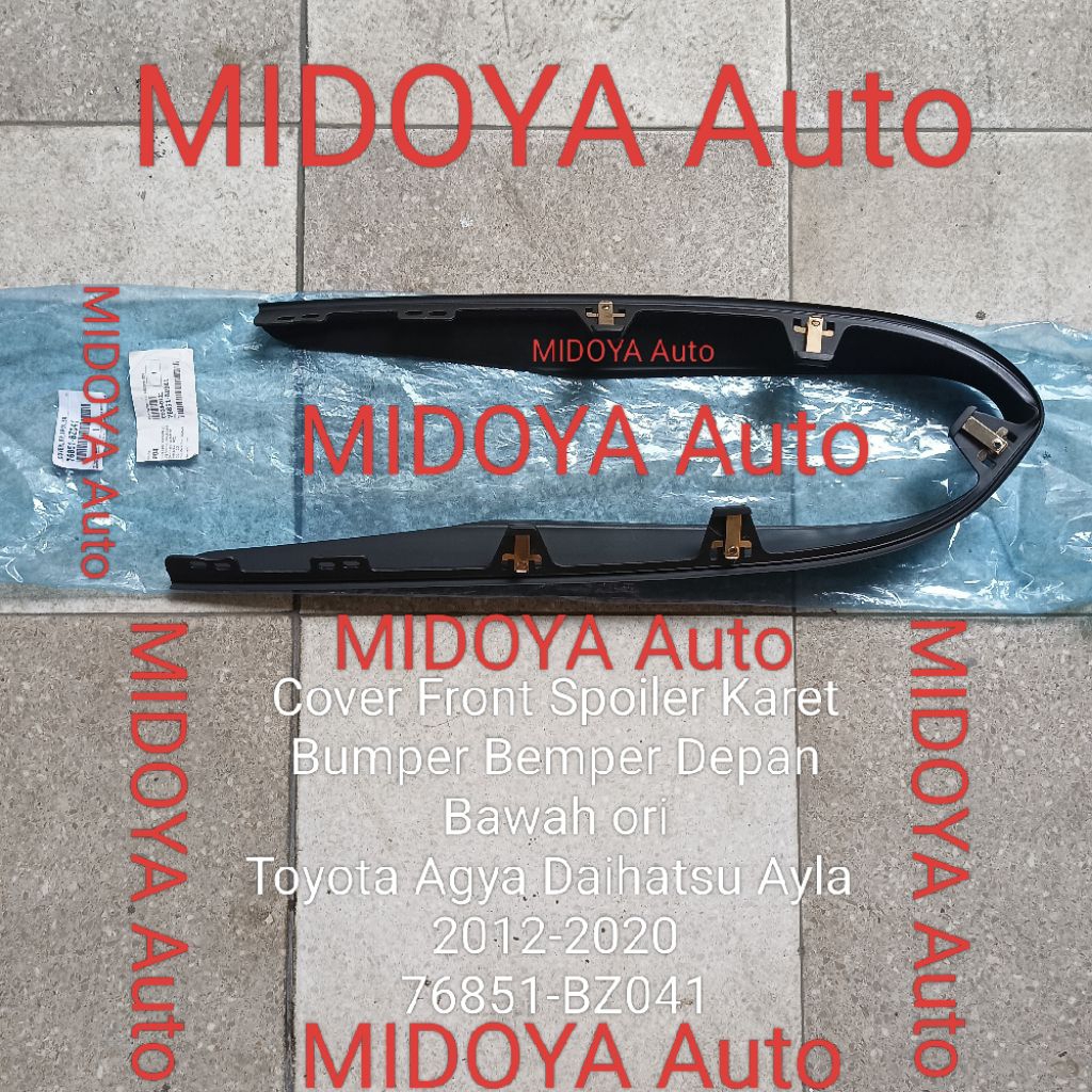 76851-BZ041 Cover Front Spoiler Karet Lidah Bumper Bemper Depan Bawah Agya Ayla 2012-2020 ori