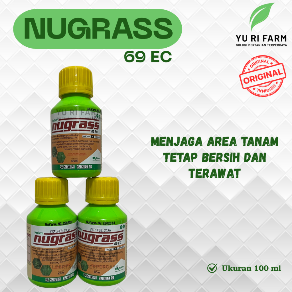 [ORIGINAL] Nugrass 69EC 100ml – Herbisida Pra-Tumbuh & Pasca-Tumbuh Pengendali Gulma Untuk Padi