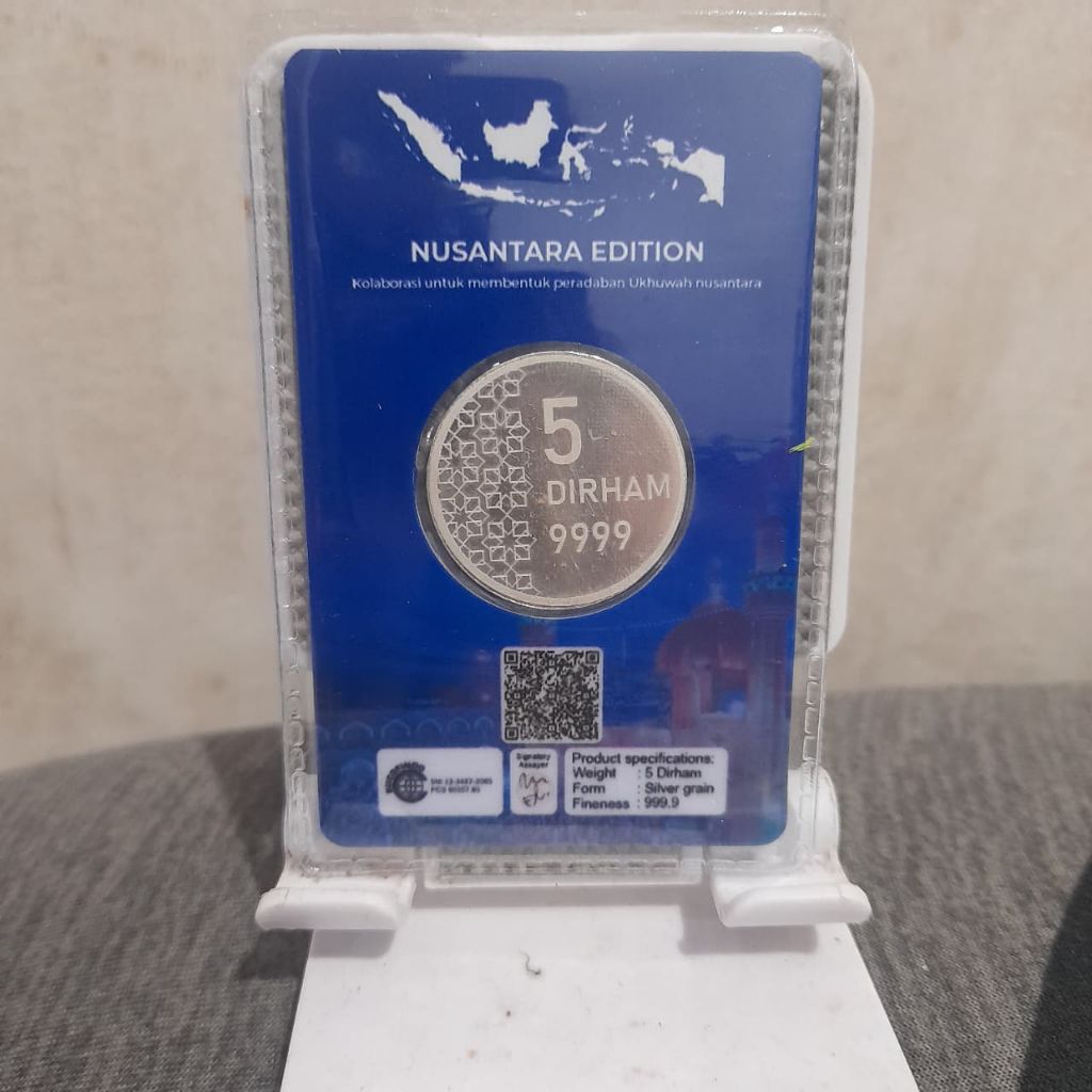perak 5 dirham berat 15,55gr sudah sertifikat minigold