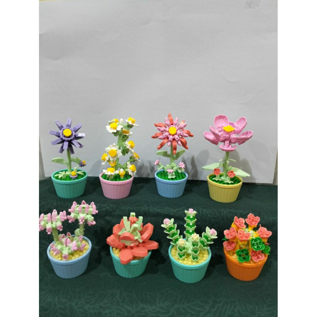 Flower mini brick bunga kecil pajangan lego kecil