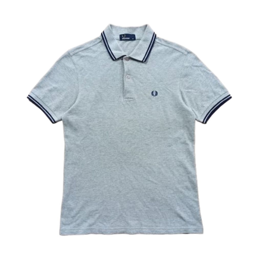 Polo Shirt / Kaos Kerah Fred Perry M1200 Twin Tipped Misty Navy Poloshirt Men Women Preloved Twintip