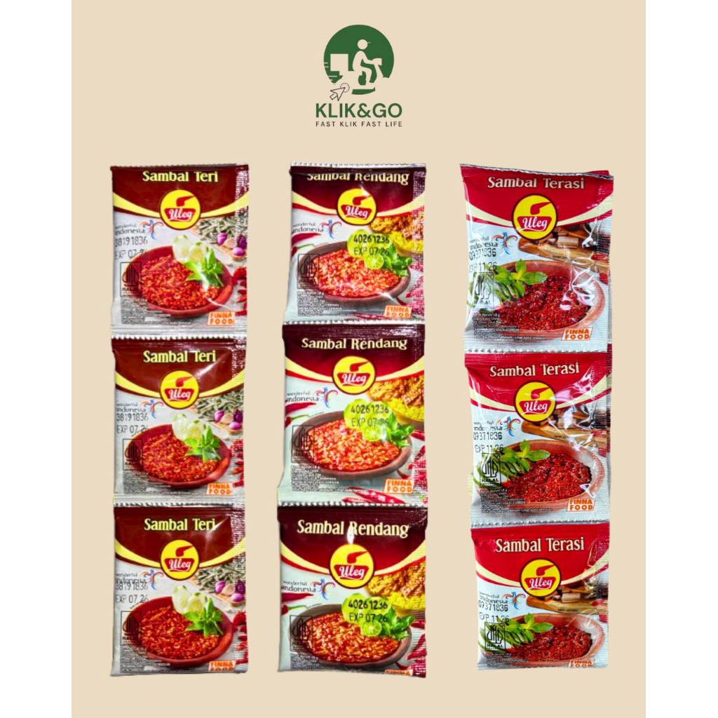Sambel Uleg Finna Terasi Sachet - Sambel Uleg Finna TerI Sachet - Sambel Uleg Finna Rendang Sachet -