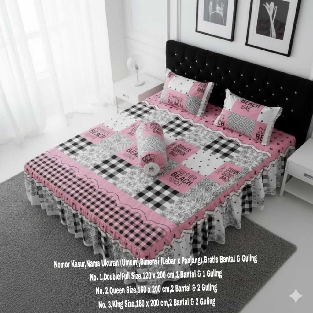 Sprei Rumbai Cantik Bahan Katun Halus – Nyaman Dipakai, Tersedia Ukuran 120x200 – 180x200 | Desain M