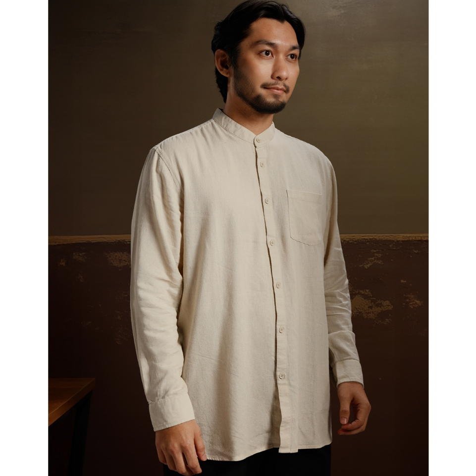 Porto Linen Shirt - Muhajir Project Store - Baju Kemeja Linen Pria Lengan Panjang