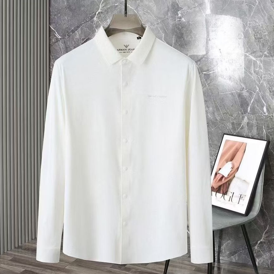 KEMEJA PANJANG BRANDED PRIA A'RM 1103 WHITE MIROR