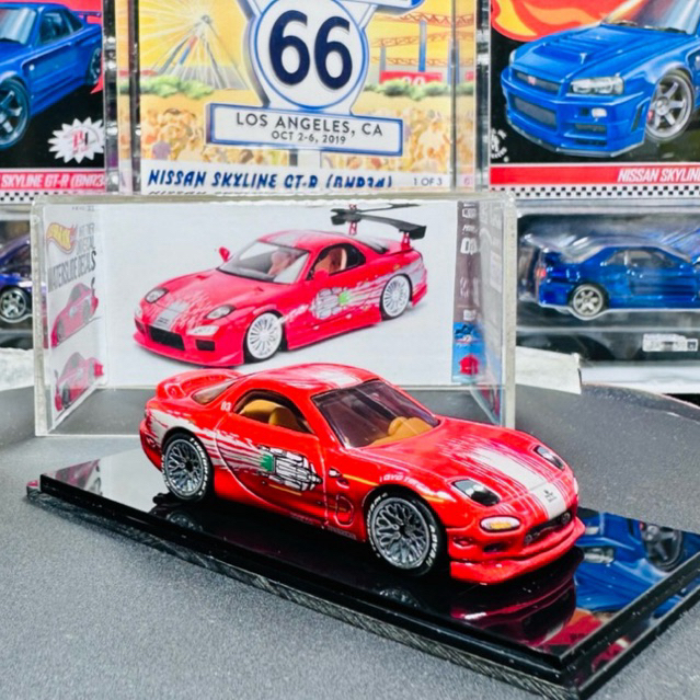 Hotwheels Mazda RX-7 Full Force Fast And Furious With Acrylic Display Swap Rubber
