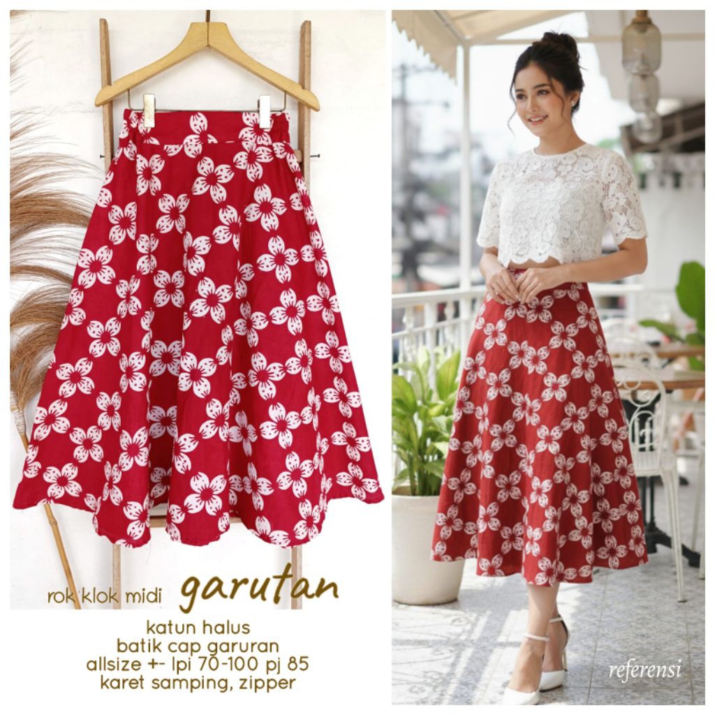 Rok klok MIDI garutan premium ori batik solo