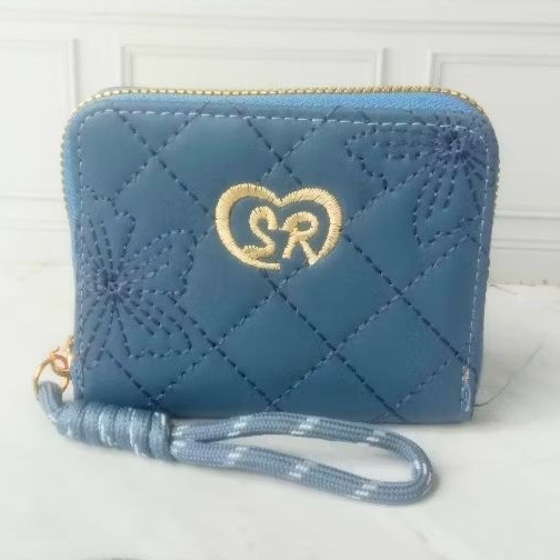 Lakuso Dompet Kecil Kulit Sintetis Wanita Murah Resleting Satu Ribbon SR Motives #24-123