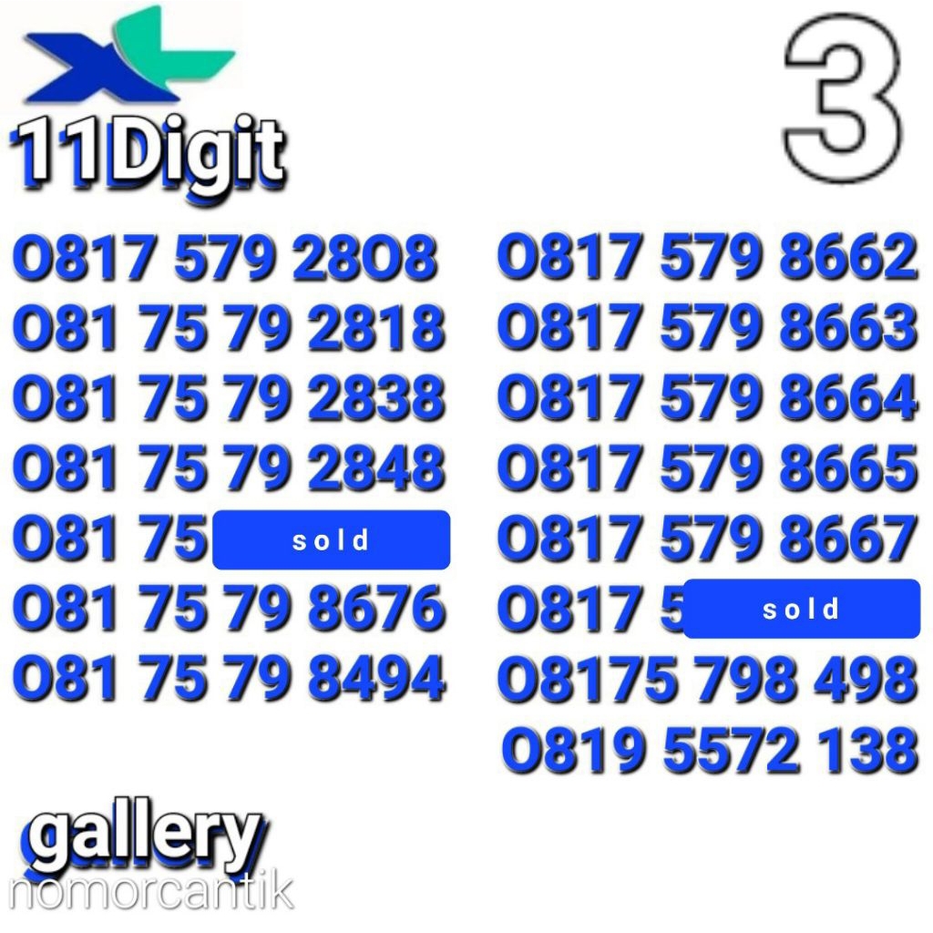 NOMOR XL 11digit - nomor xl 11angka