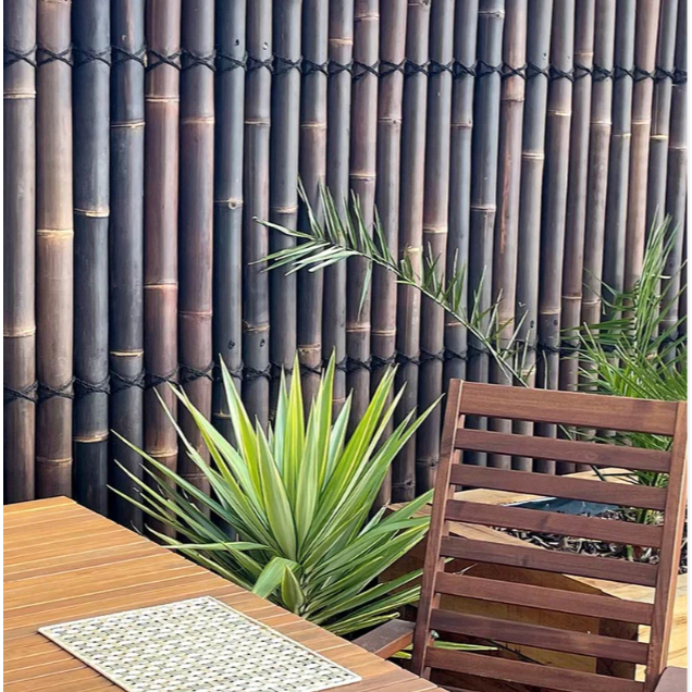 pagar bambu hitam belah 100x200 cm