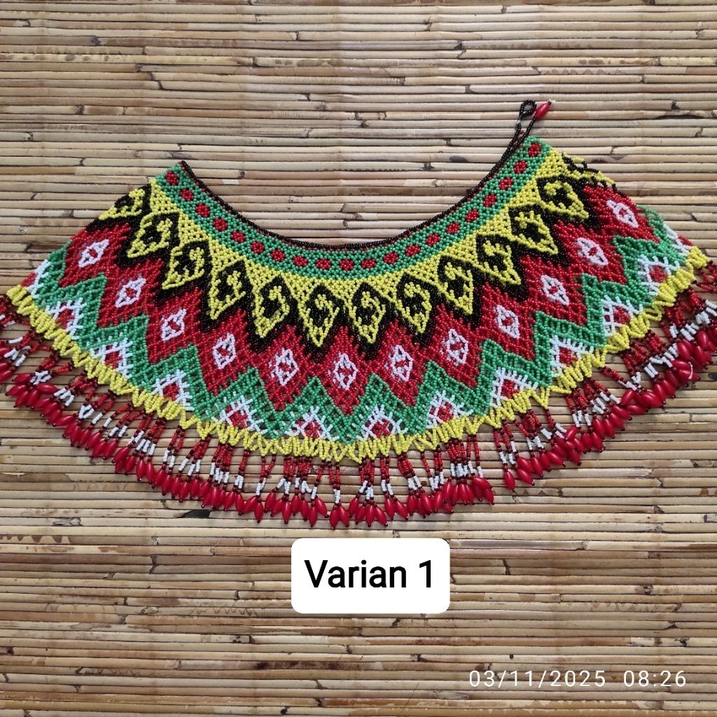 kalung teratai manik dayak kalimantan ukuran dewasa