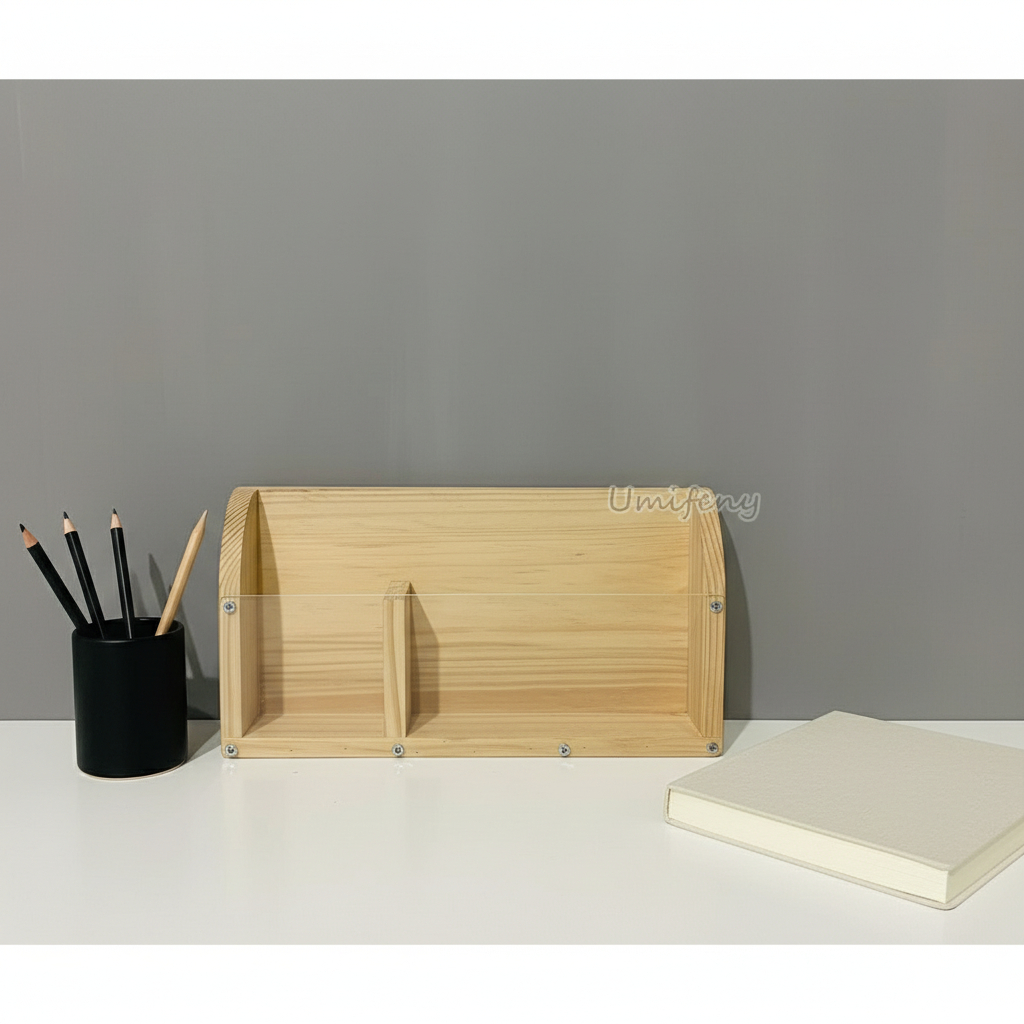 Rak Remot Kayu AKRILIK Gantung Aesthetic / Rak Hp Tablet Tempel Dinding Jati Belanda 2 Slot 2in1