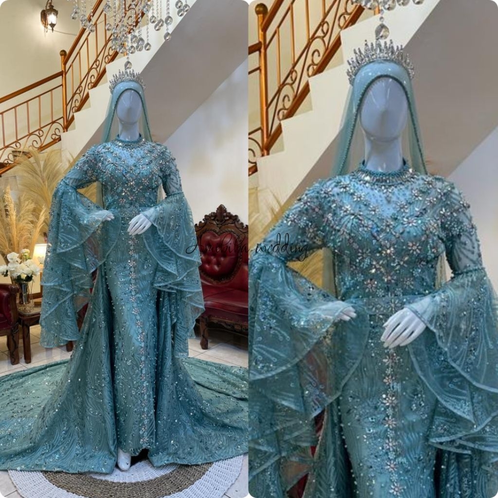 GAUN PENGANTIN SLIM SQUIN / GAUN PENGANTIN MEWAH / BAJU PENGANTIN / BAJU WANITA