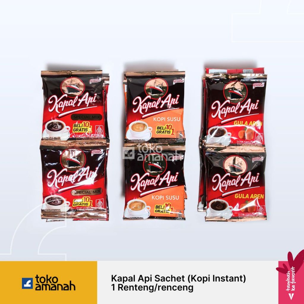 KOPI KAPAL API RENTENG (SPECIAL MIX, KOPI SUSU, GULA AREN)