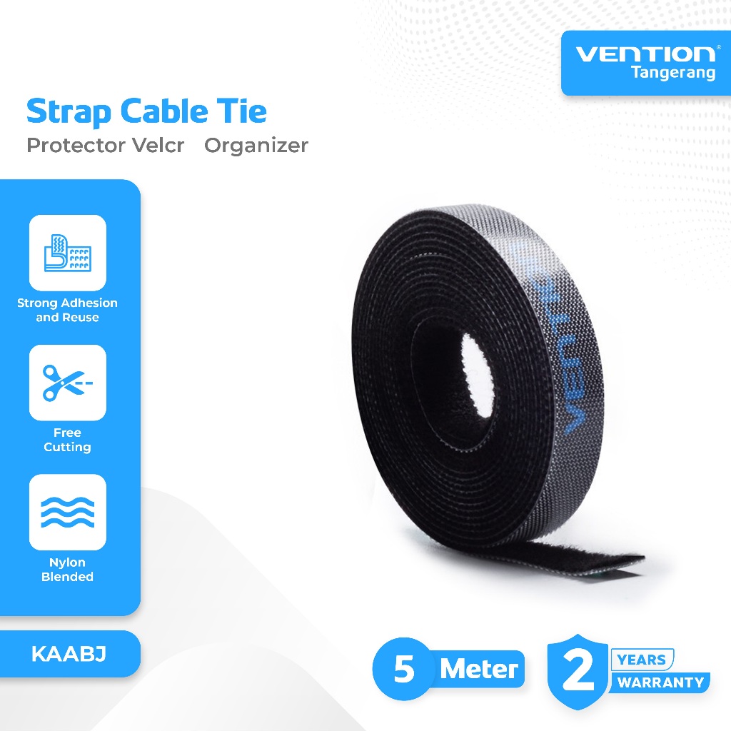 Vention Kabel Strap TIE Reusable Cable Ties Winder Protector Organizer Strap 5M 5 Meter - KAABJ