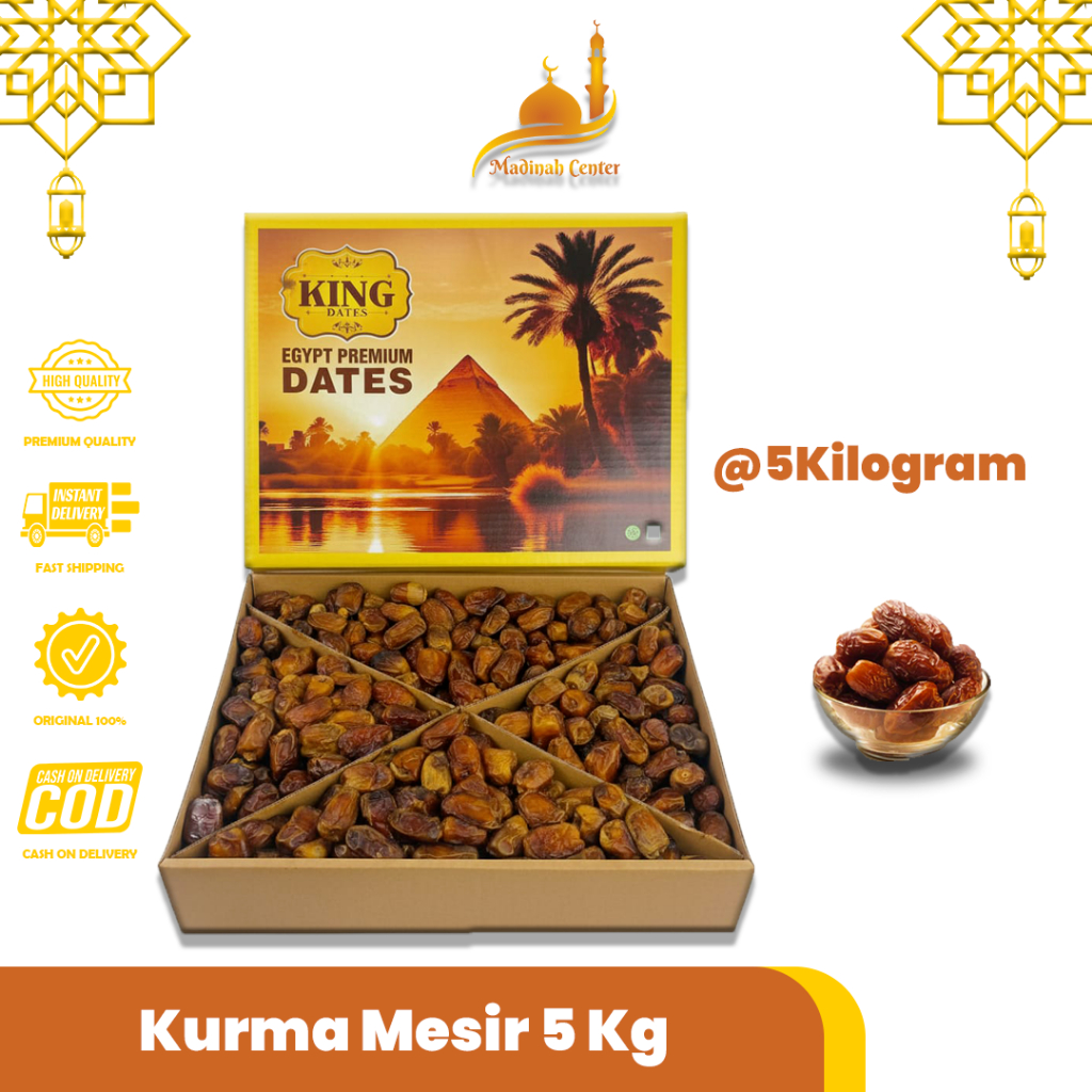 Kurma King Dates Shoidi Mesir Egypt Premium Dates 5 KG Mesir-Ruthob Premium Quality l Super Food