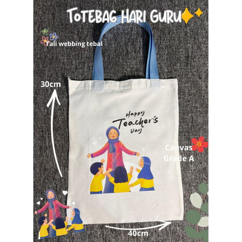 Totebag Hari Guru bisa Custom Nama Guru Tas Jinjing
