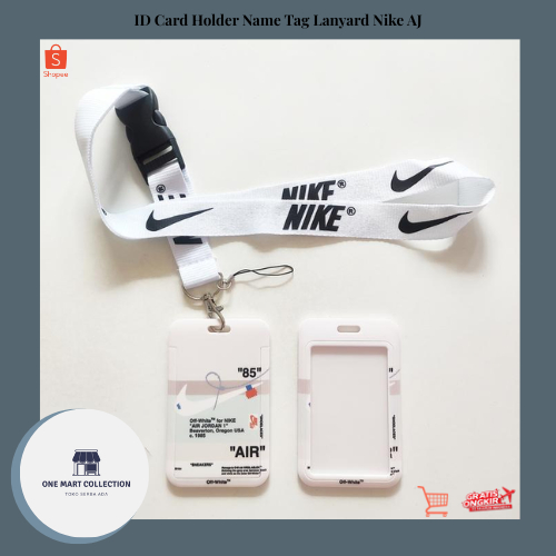ID Card Holder Name Tag Lanyard Nike Air Jordan Putih