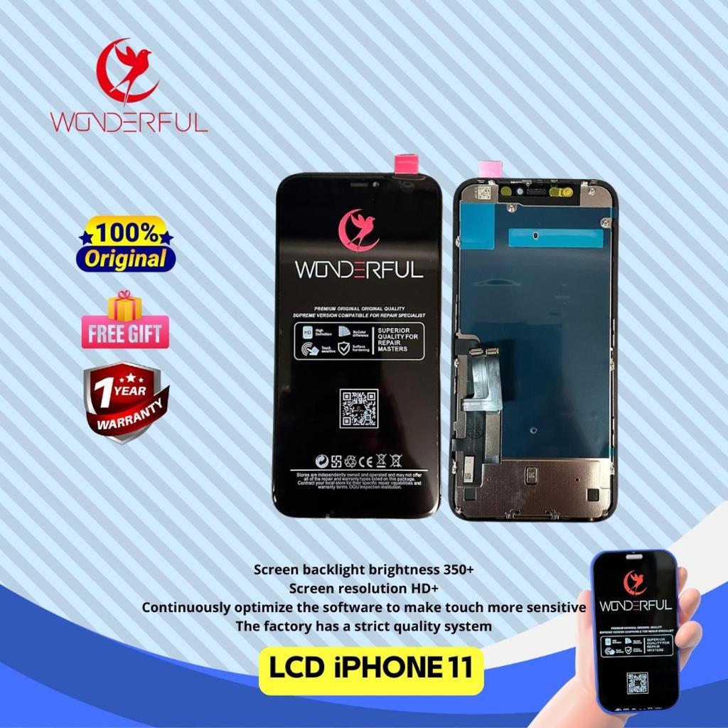 WONDERFUL LCD Touchscreen IPHONE 11 Glass Layar Kaca