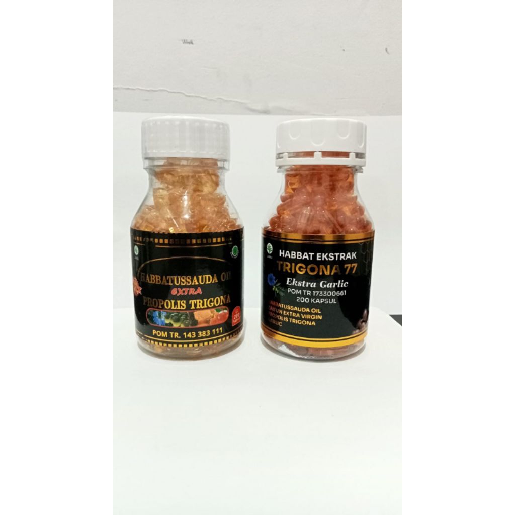 Habbatussauda Oil Extra Propolis Trigona Original Habbats Ekstrak Trigona 77 Extra Garlic  isi 100 k