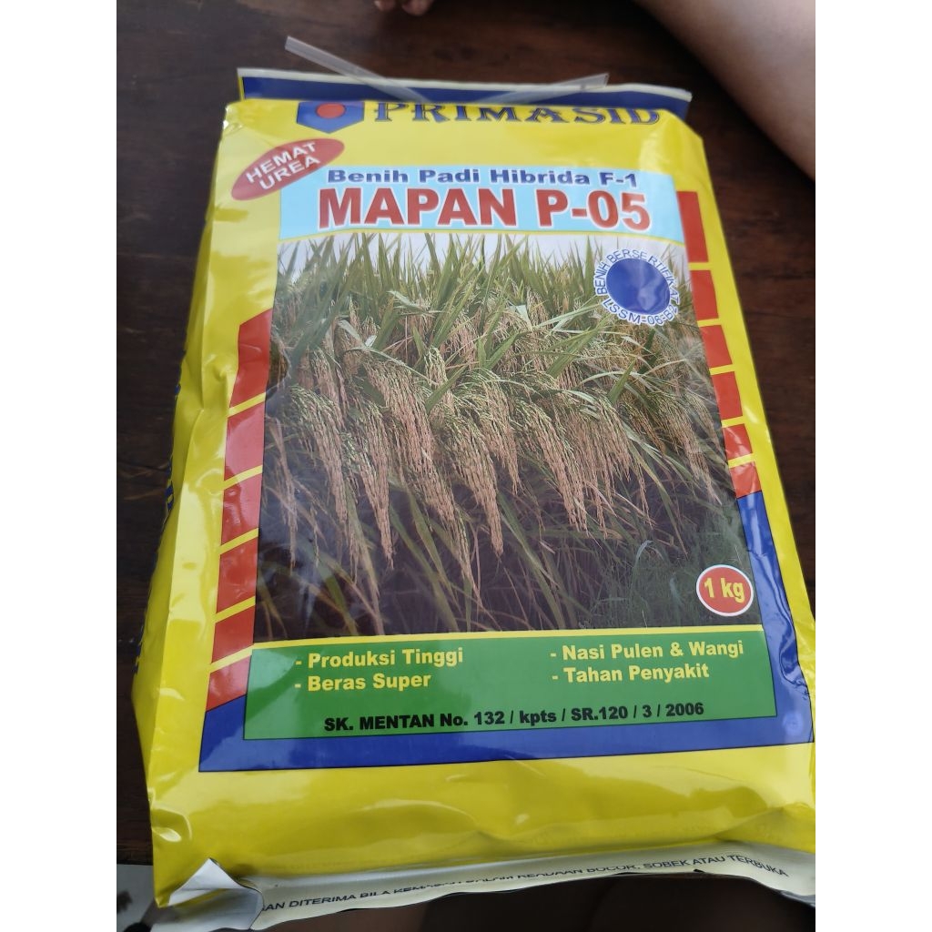 BENIH PADI HIBRIDA MAPAN P- 05 1kg(ORI) daya cambah 80% stok terbatas exp 07-2026