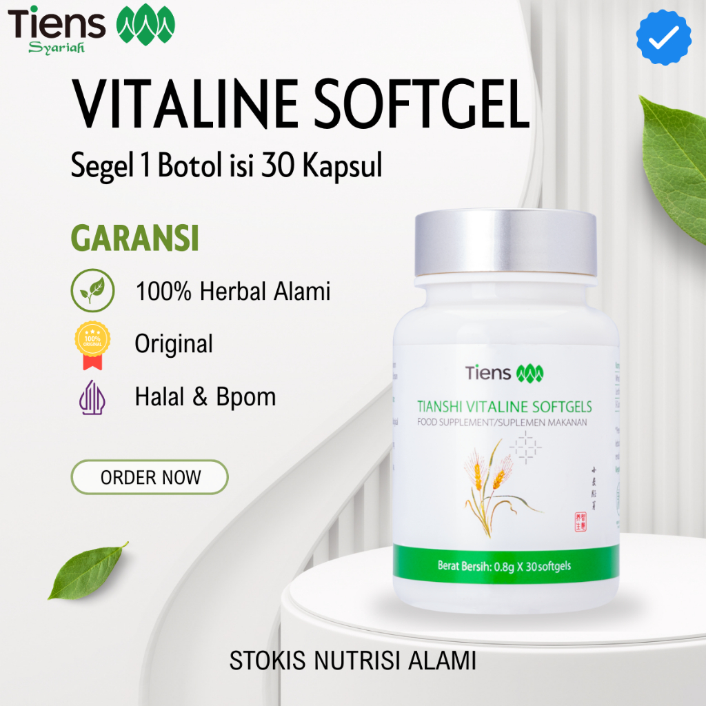 Vitaline Softgel Tiens Pemutih Tubuh Seluruh Badan dan Wajah Original 30 Kapsul Bpom Halal