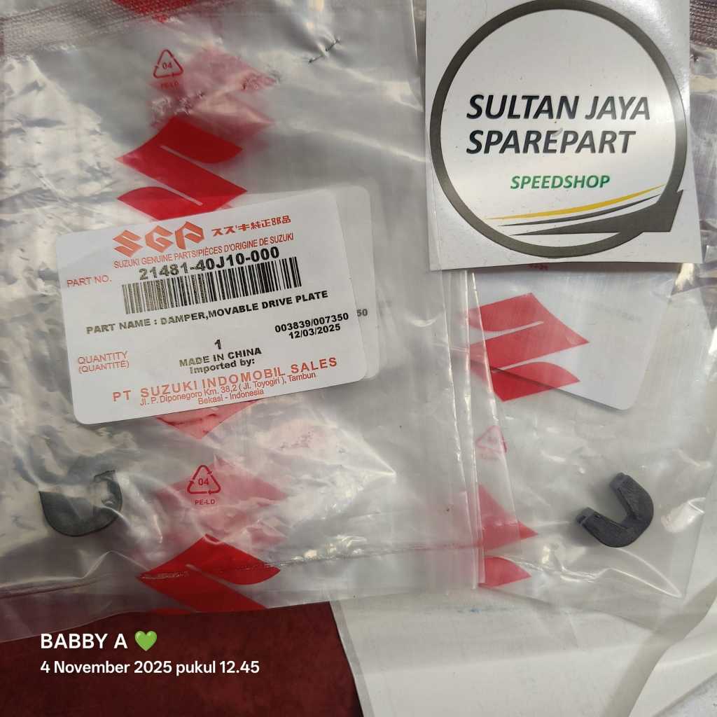 Karet Damper Roller CVT Suzuki Nex 2 Lets Address Ori SGP 21481-40J10-000