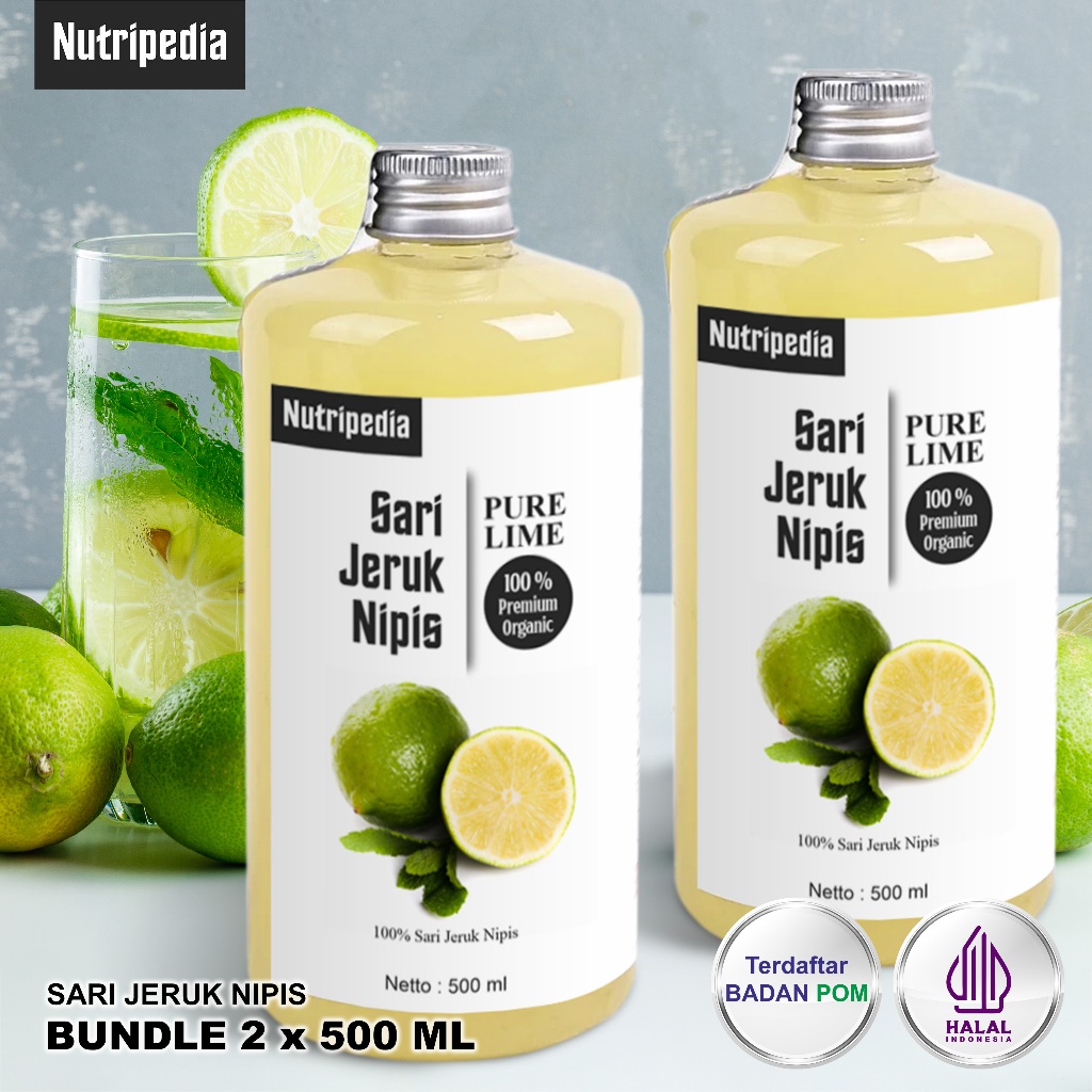 Nutripedia - Sari Jeruk Nipis Murni 1 Liter - Jeruk Nipis Peras Asli