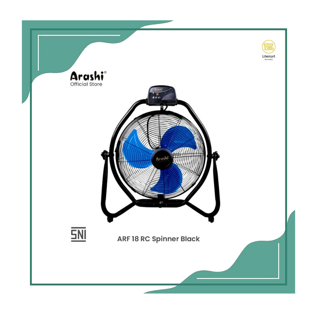 ARASHI KIPAS ANGIN SPINNER BLACK 16/18/20 INCH