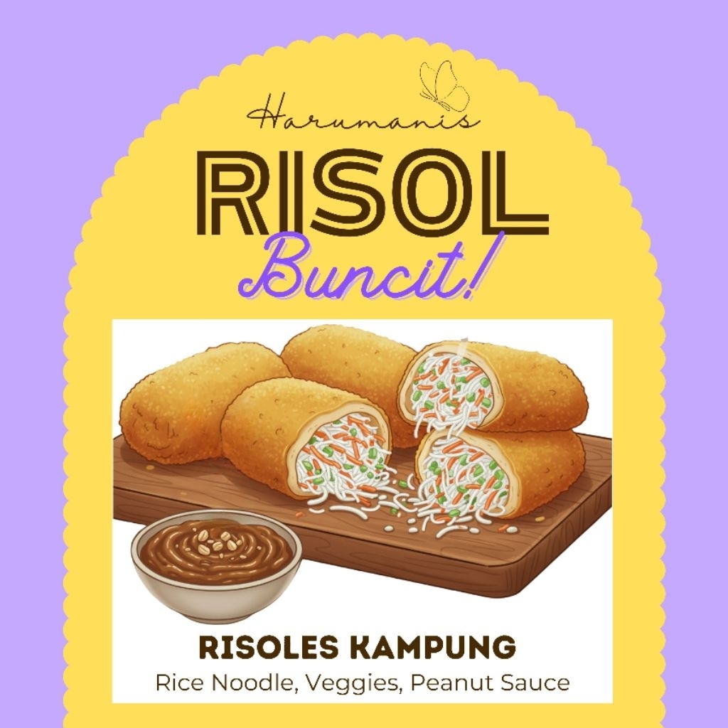 RISOL BUNCIT BANDUNG - Risoles Kampung Bumbu Kacang (Frozen) 1 pack isi 5pcs