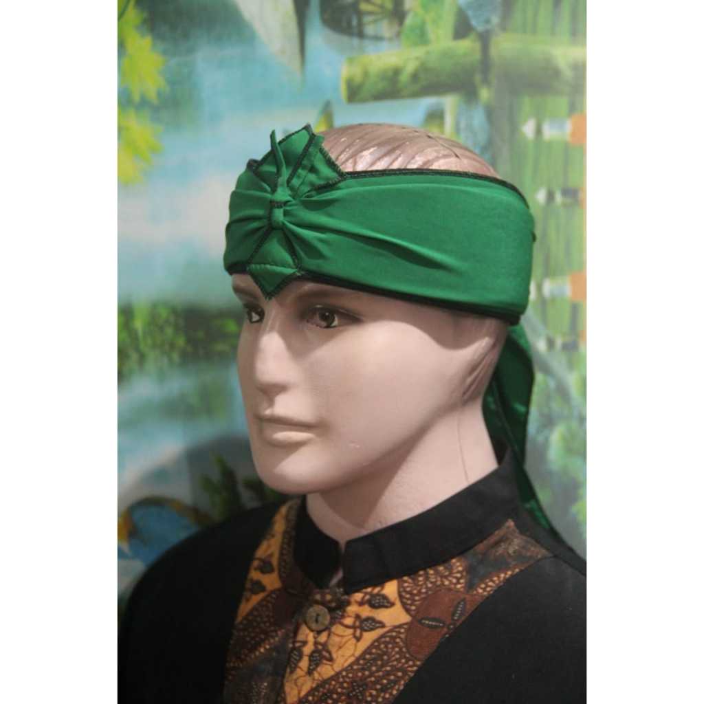 blangkon iket kepala sunda jawa batik tradisional dewasa ANAK atas BOLONG (IKBD HIJAU)