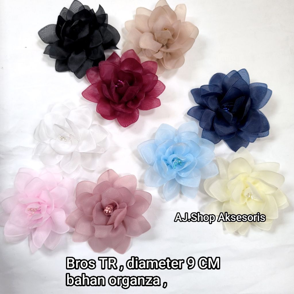 APLIKASI BUNGA HIASAN  /  BROS  AKSESORIS BAJU  , BROS BESAR HARGA SATUAN / PER PCS