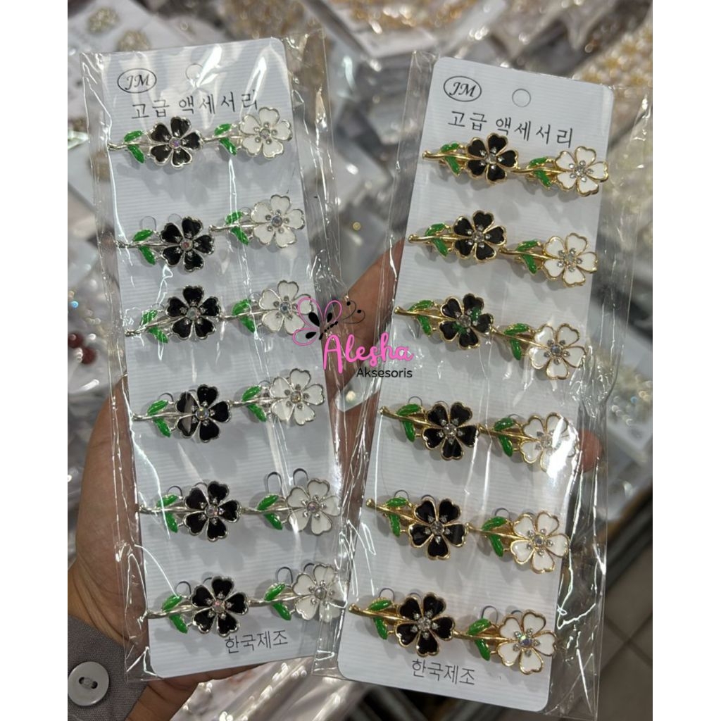 (ISI 12 PCS) BROS KERUDUNG PENITI BUNGA MATAHARI KECIL