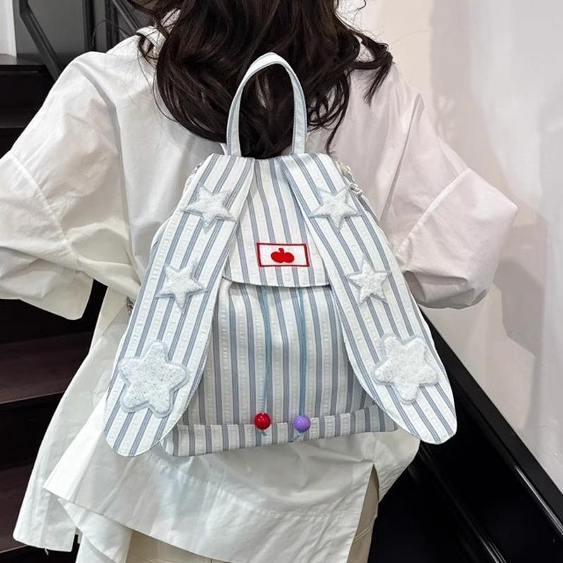 Tas Ransel Wanita Baru Ransel Sekolah Remaja Tas Sekolah Kelinci Telinga Kelinci Lucu