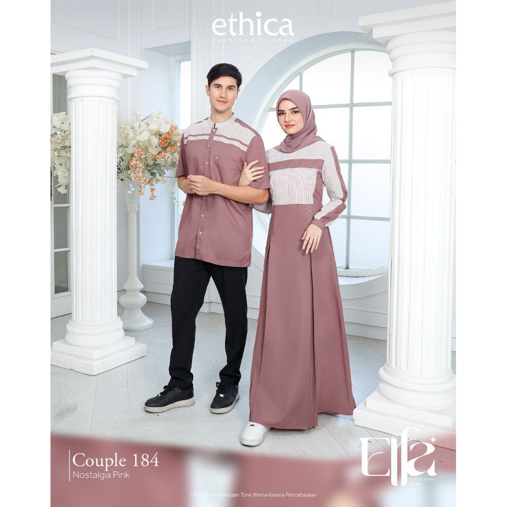 COUPLE 184 NOSTALGIA PINK COUPLE ETHICA COUPLE PASANGAN GAMIS ETHICA GAMIS SALUR GAMIS PINK GAMIS DU