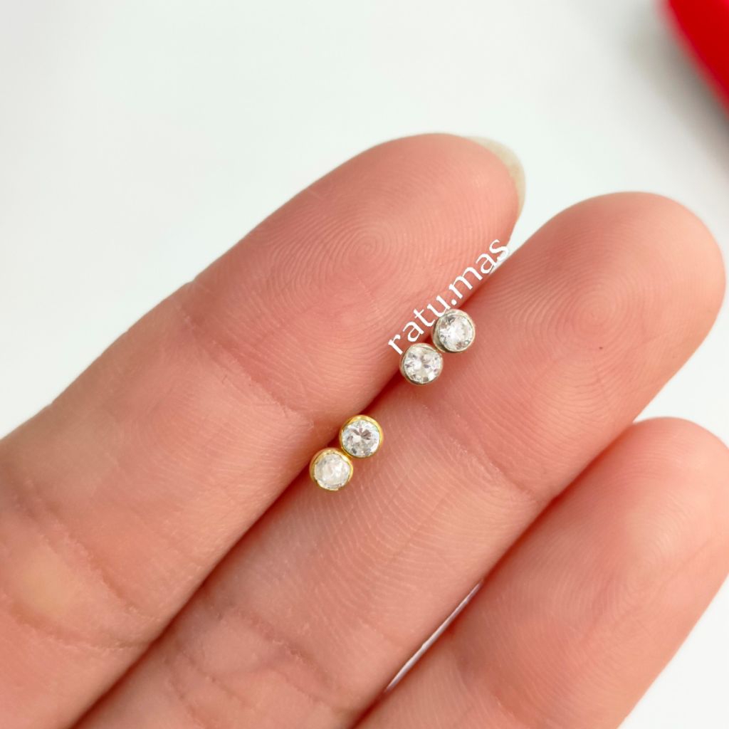 ANTING TUSUK BAYI/TINDIK HIDUNG PERAK 925 LAPIS EMAS