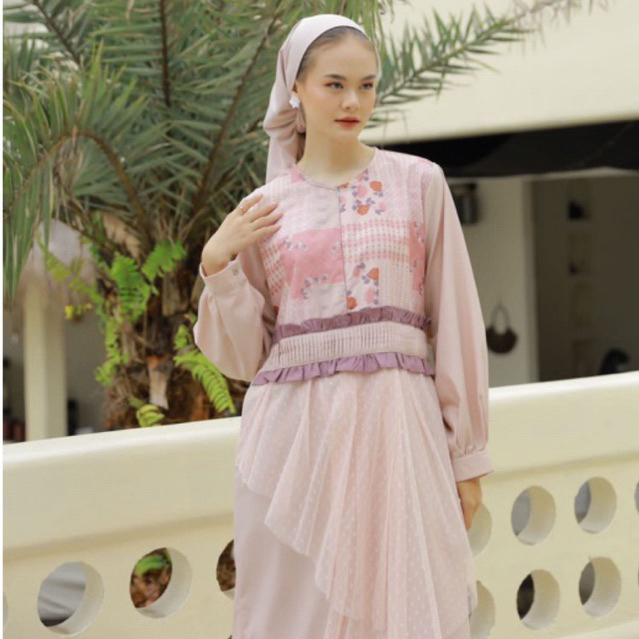 SHIDQIN DRESS BLOSSOM PINK SERIES RAYA by DYA ID