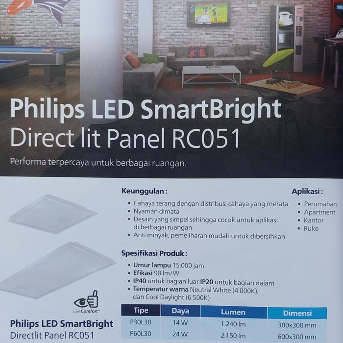 Lampu Philips Led Direct Lit Panel Rc051B Rc051 Kotak 30X30Cm 14 Watt Original