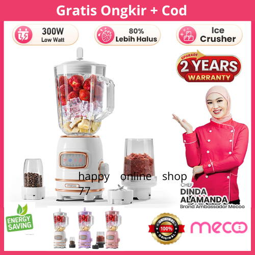 Mecoo Blender Chopper Grinder Ice Chruser - Blender Mecoo Most Aesthetic 4 in 1 Ice Crusher