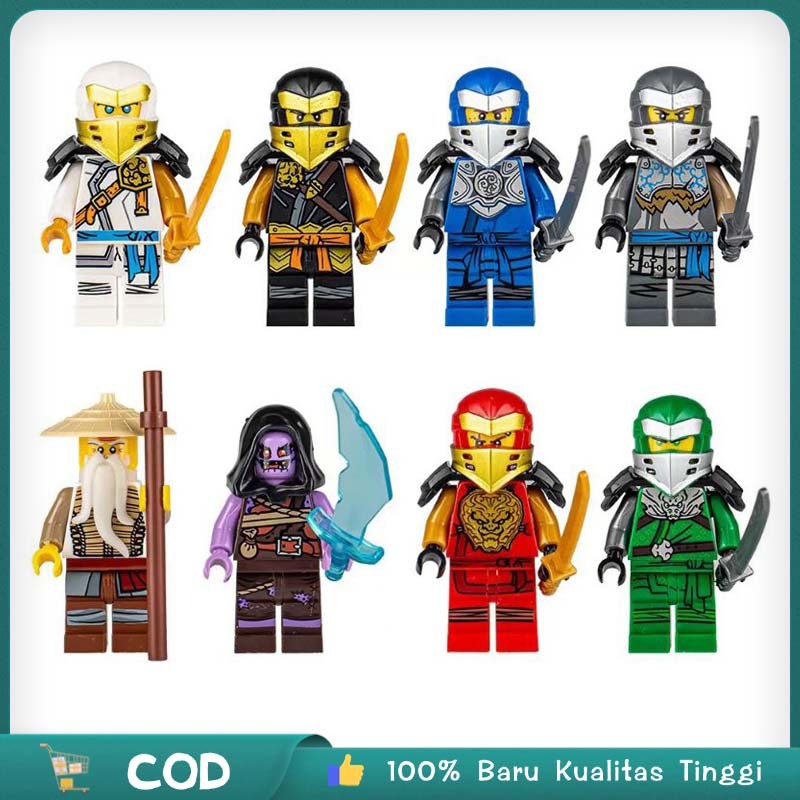 1 Set 8 Mainan Ninja Lego Ninja Go Roboman Ninjago Ninja Mainan Balok Susun
