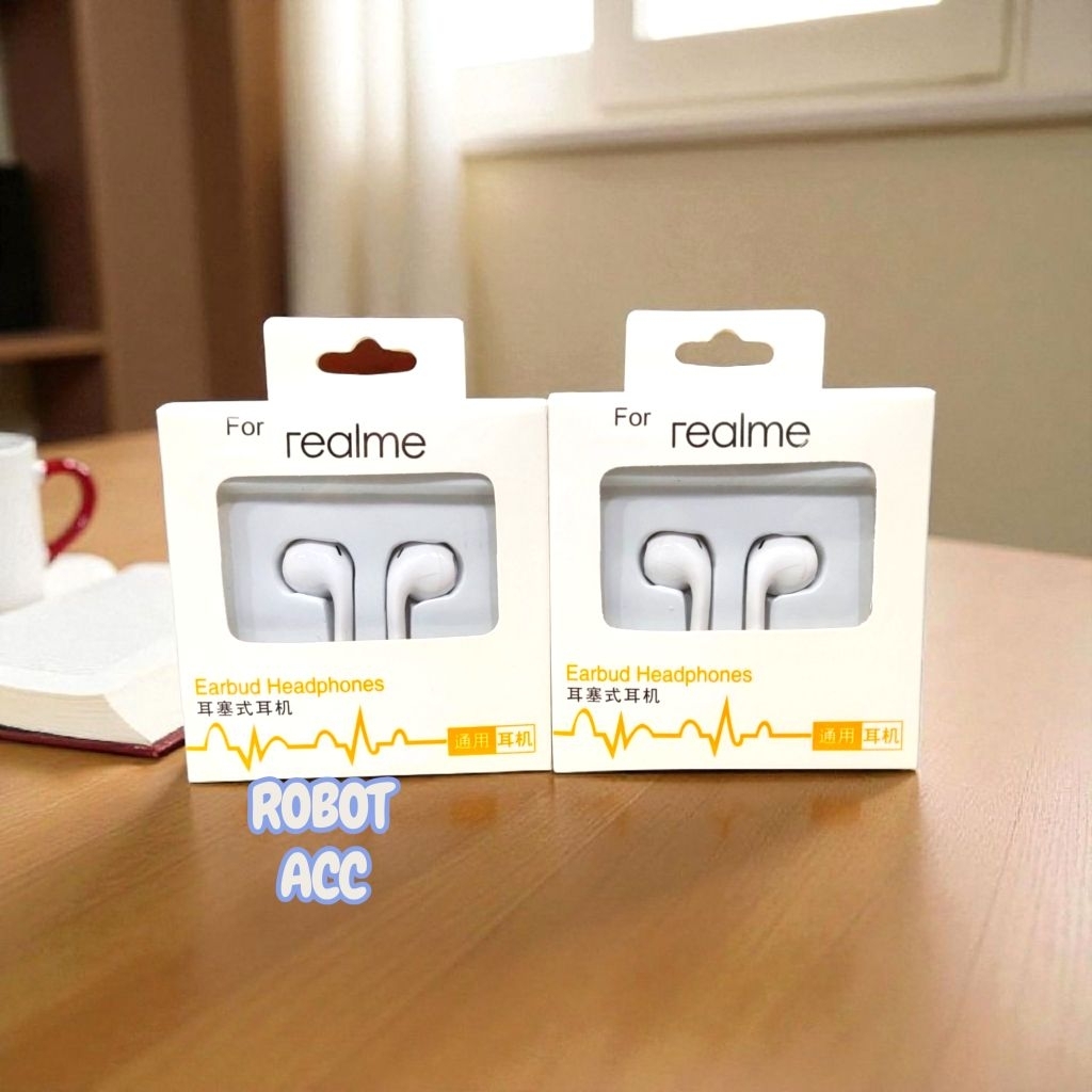 HEADSET EARPHONE REALME MH133 STEREO HANDSFREE HF REALME MH133 STEREO