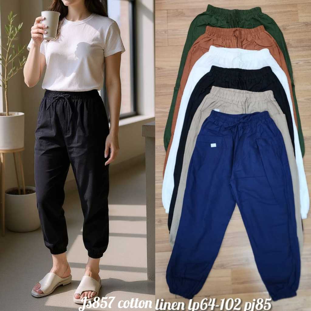 BLIORI CELANA JOGGER 857 LINEN 7/8 | CELANA JOGER | CELANA KATUN LINEN | CELANA WANITA  | CELANA NYA