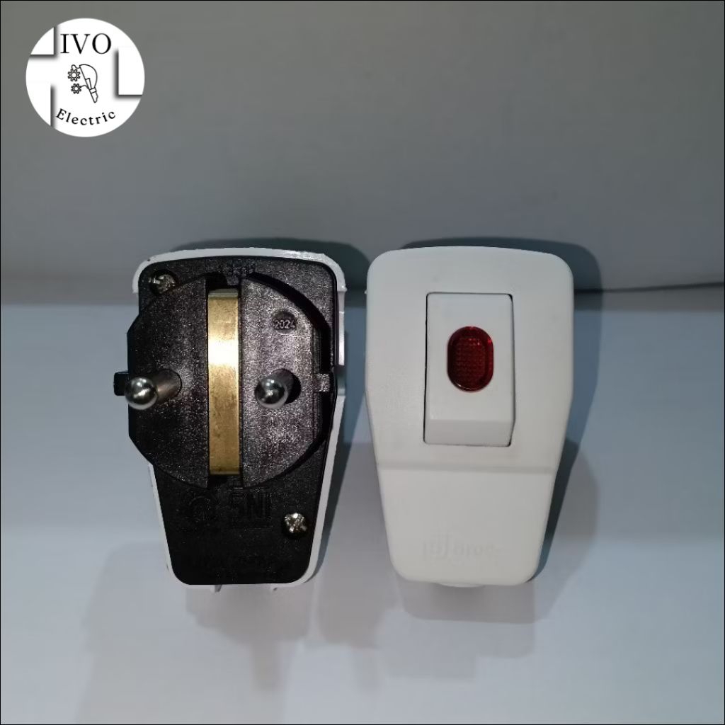 Steker/colokan saklar (on&off) kaki 2, merk BROCO